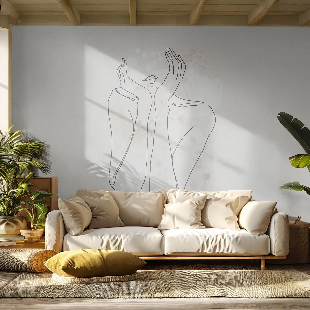 Fotótapéta Premium Sand - Várva-várt pillanat - Grafika, Nő, Darab - 300x210 cm