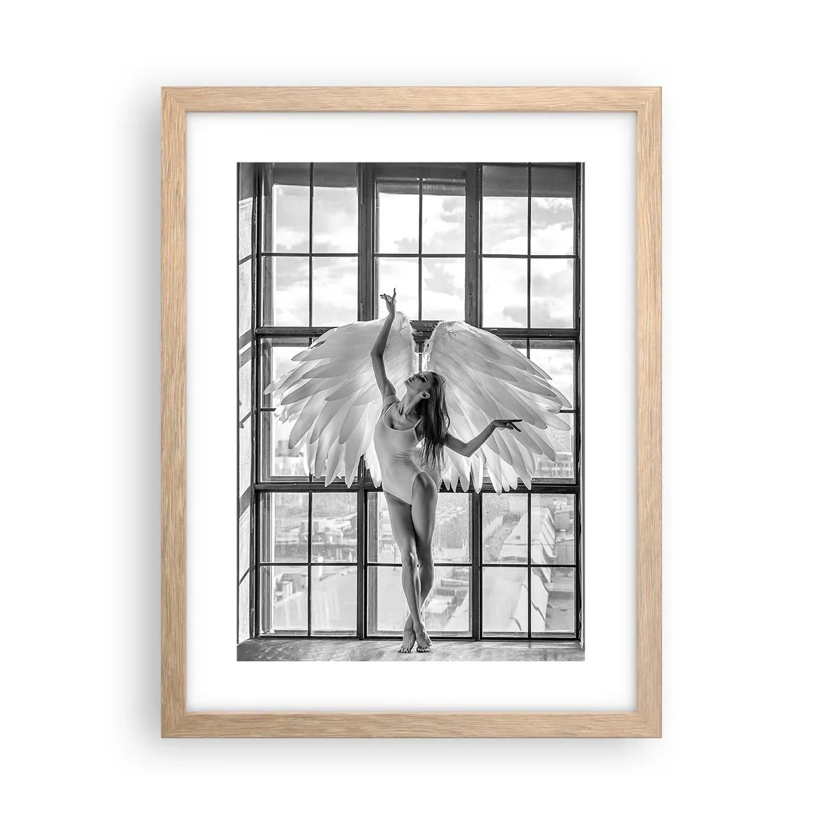 Poszter világos tölgy keretben - Angyalok városa? - 30x40 cm