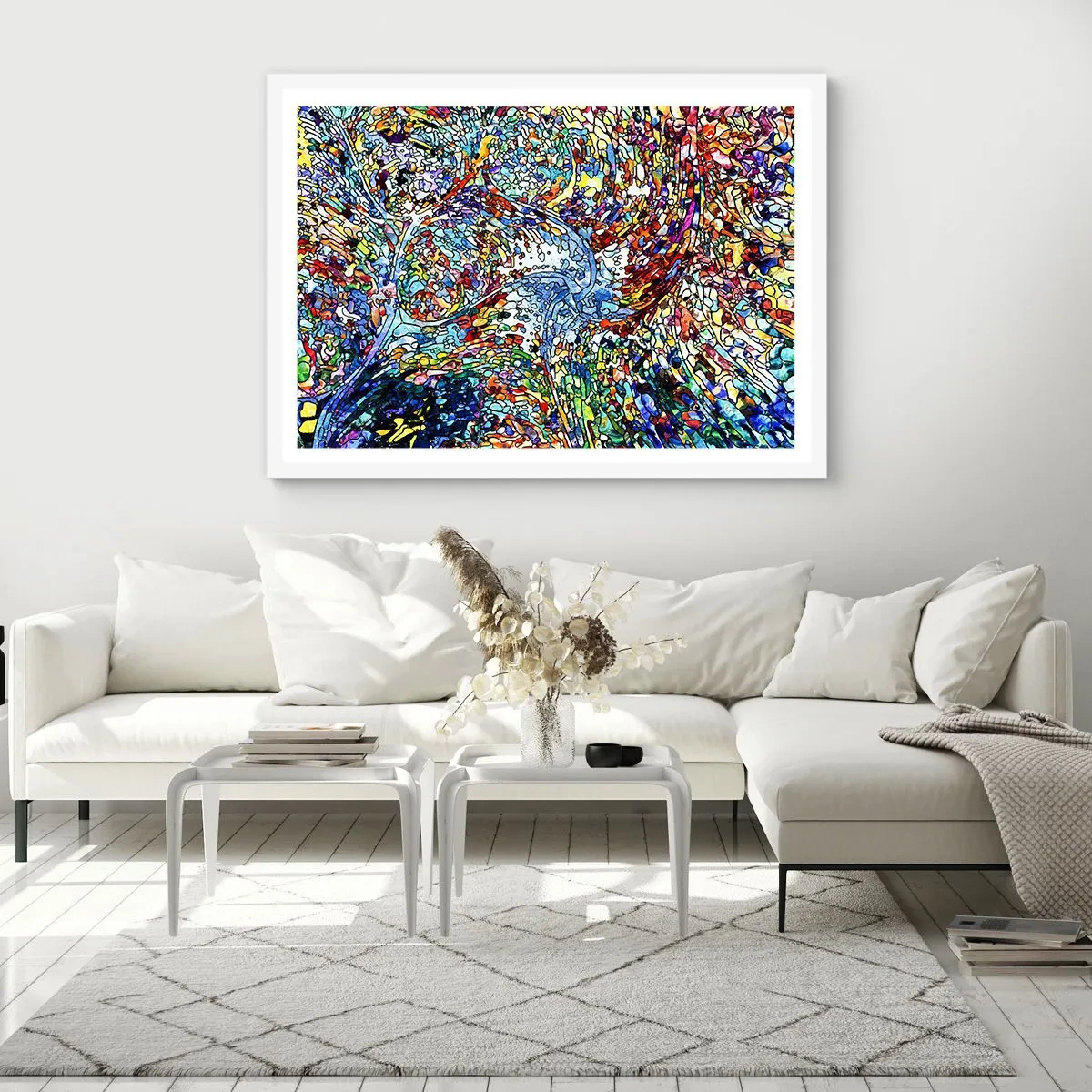 Poszter fekete keretben - Cseppes ólomüveg - 91x61 cm