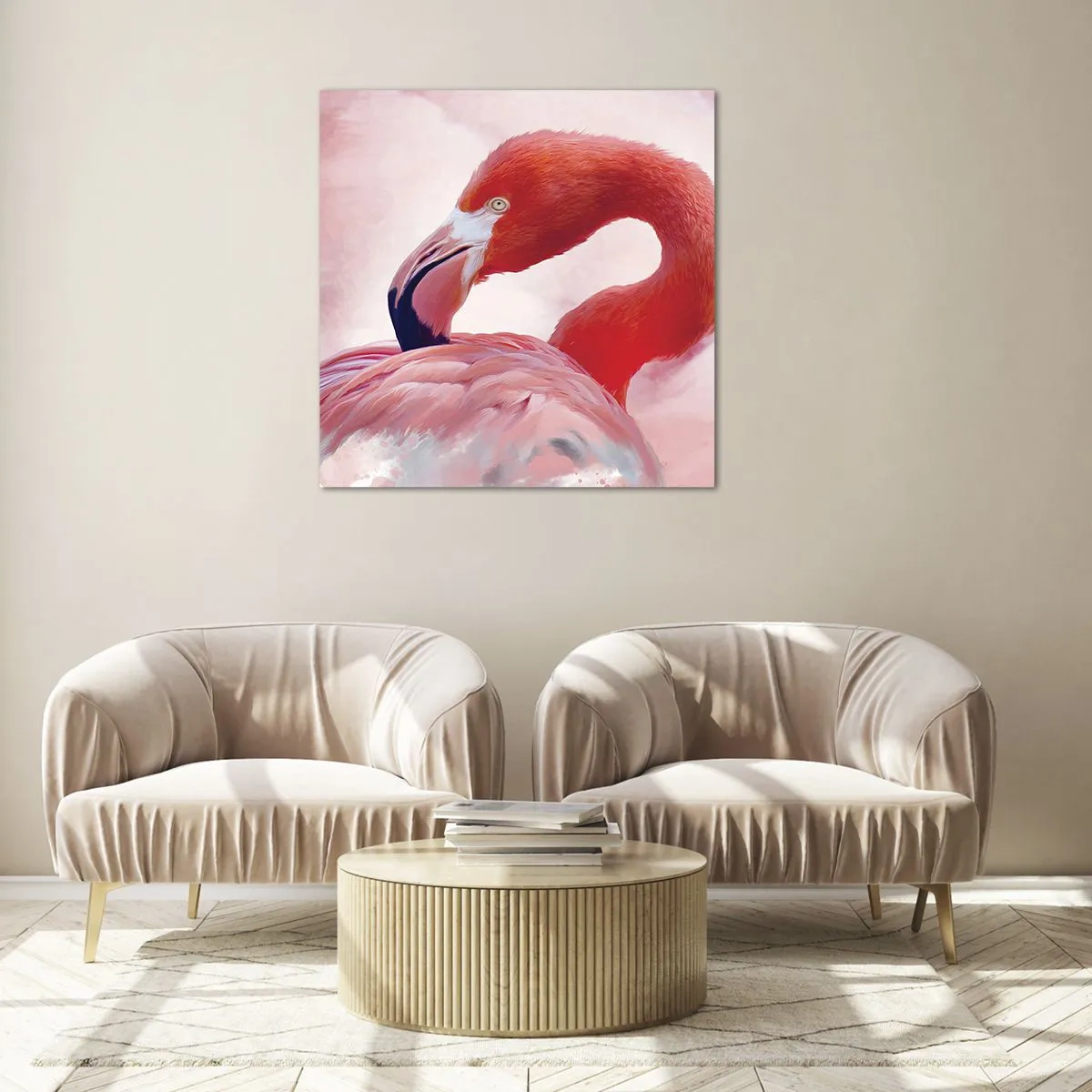 Üveg kép - Madári szépség - 70x70 cm