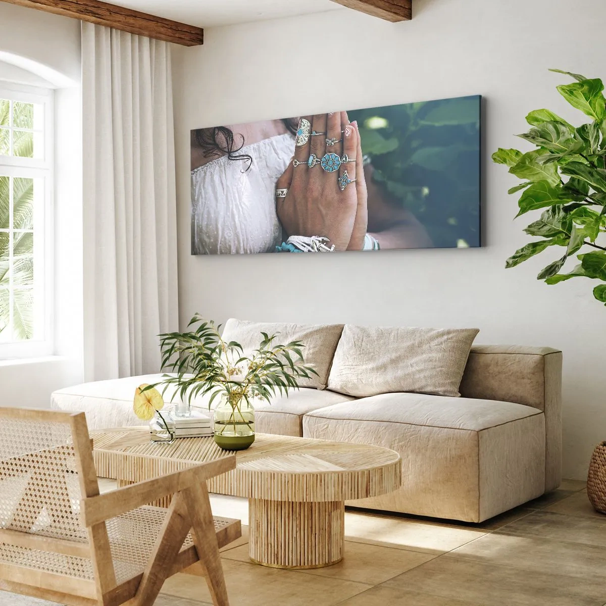 Vászonkép - Üdvözöljük a lét középpontjában - 90x30 cm