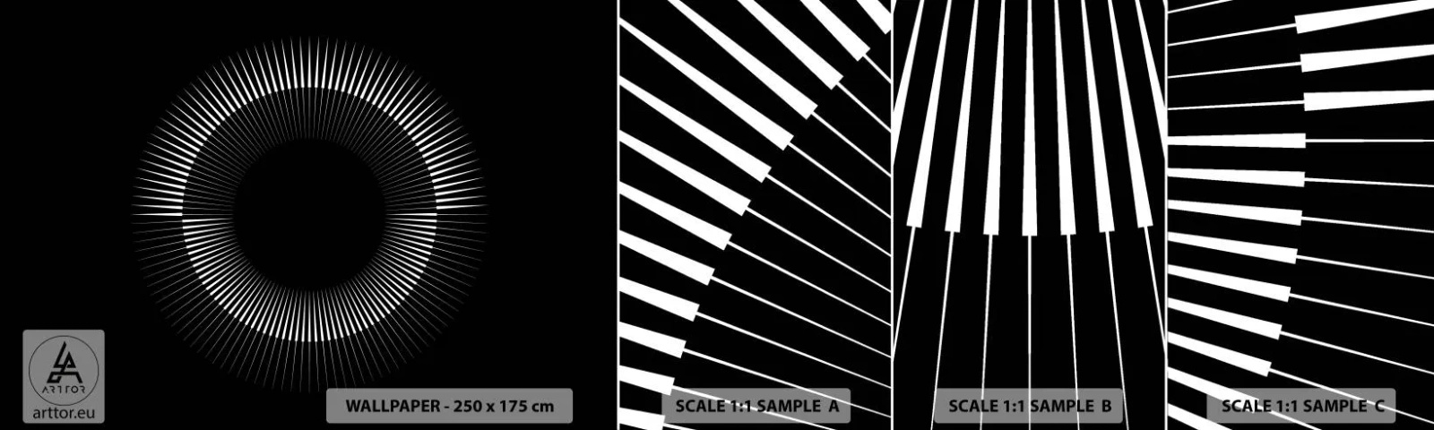 Fotótapéta Minta Öntapadós Deluxe Sticker - Fekete Nap - Sötét, Nap, Kerék - 100x30 cm