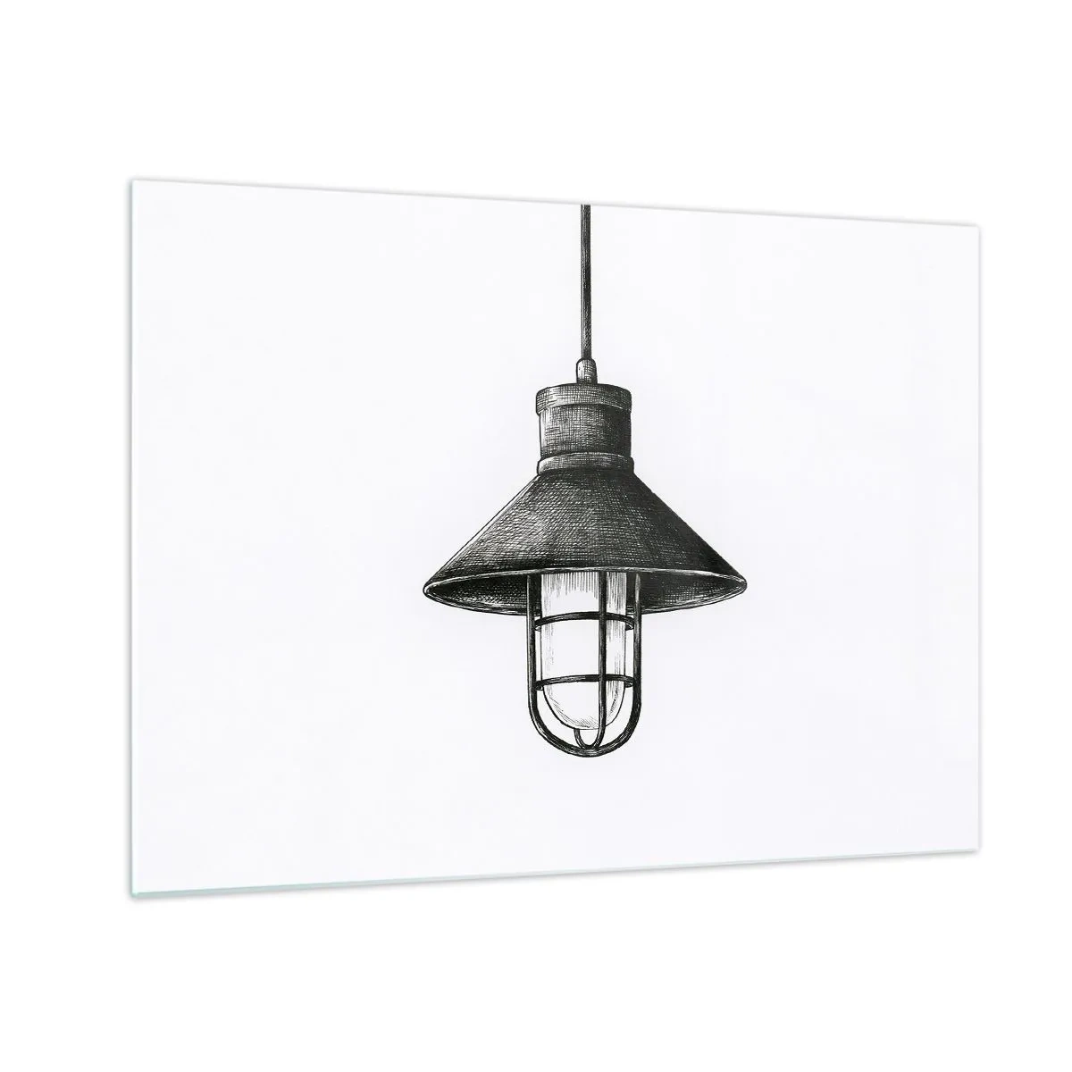 Üveg kép - Fekete ipari stílusú függőlámpa - 70x50cm - Mint évekkel ezelőtt... - Modern fali dekoráció nappalihoz és hálószobához ARTTOR