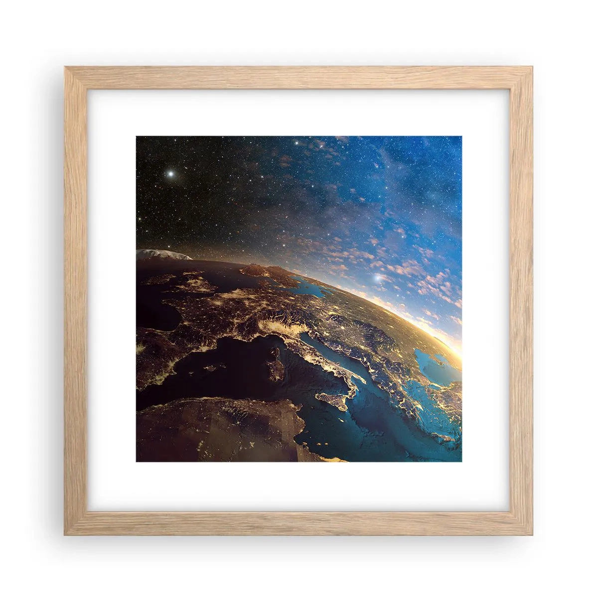 Poszter világos tölgy keretben - Tekintsünk magunkra távolról - 30x30 cm