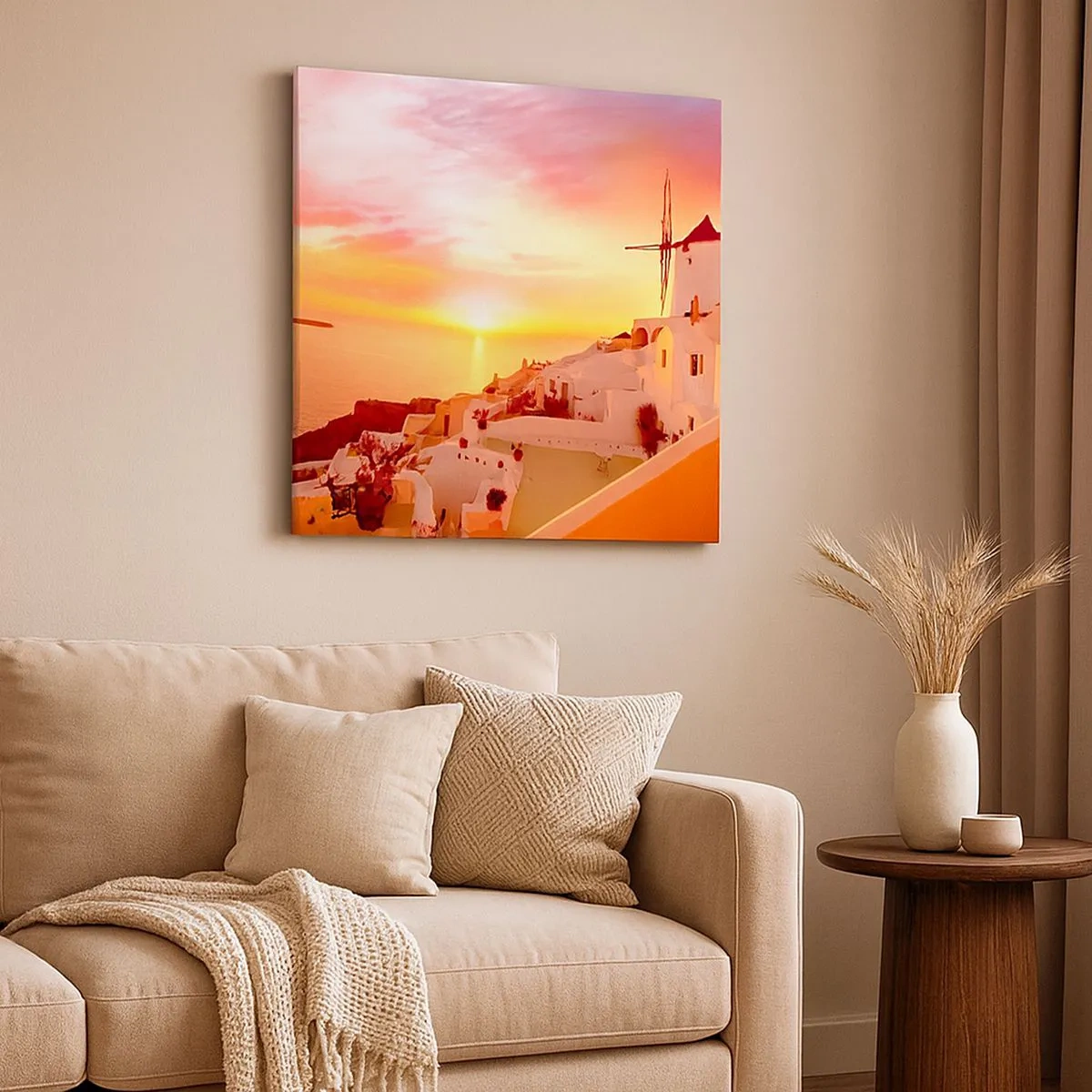 Vászonkép - Szétfolyni a fehérben és aranyban - 30x30 cm