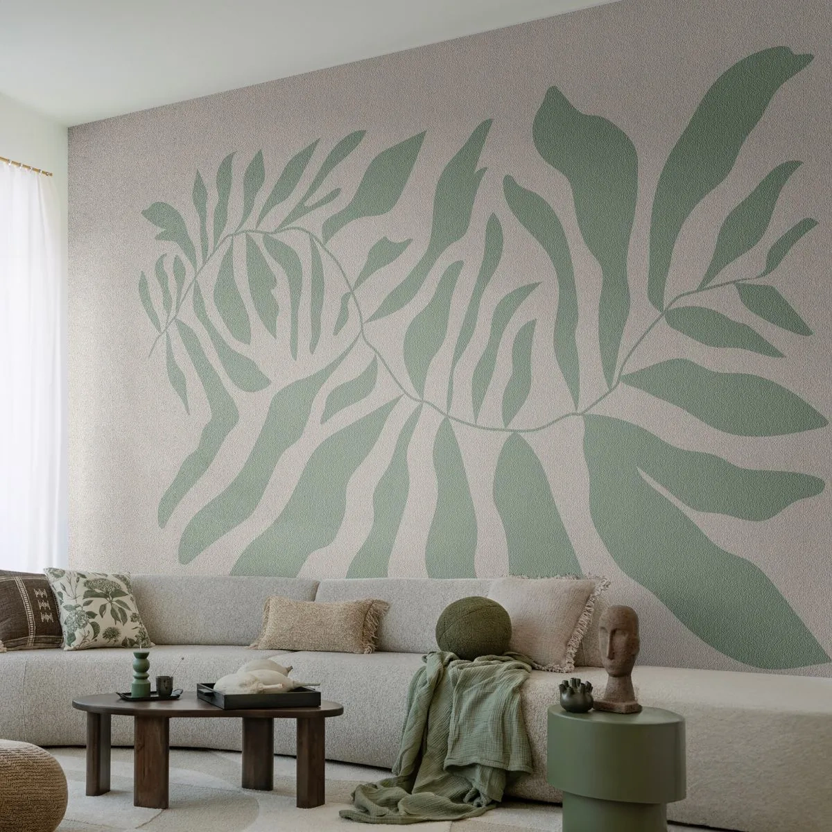 Fotótapéta Premium Canvas - Smaragdzöld ág - Boho, Növény, Növénytani - 400x280 cm