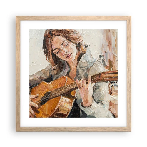 Poszter világos tölgy keretben - Koncert gitárra és egy lány szívére - 40x40 cm