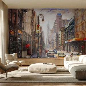 Öntapadós Fotótapéta Deluxe Sticker - New York – esőben is színes - New York, Város, Manhattan - 450x315 cm