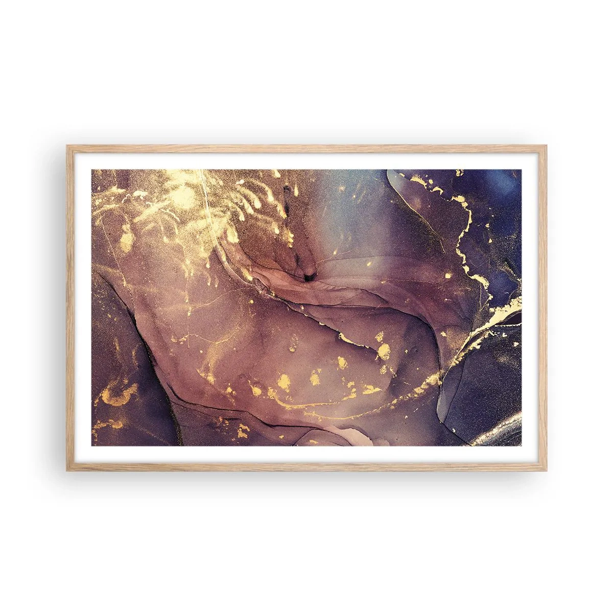 Poszter világos tölgy keretben - Anyag és lélek - 91x61 cm