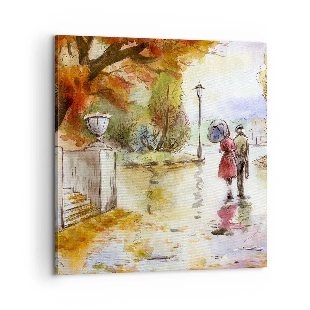 Vászonkép - Romantikus ősz a parkban - 60x60 cm