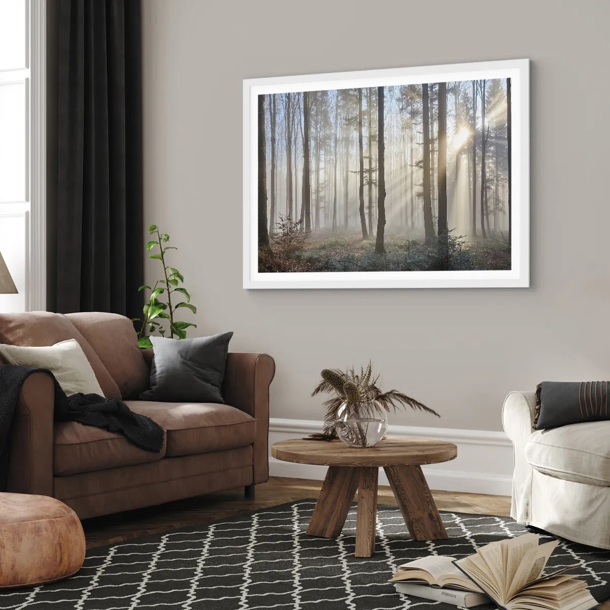 Poszter fekete keretben - A köd is felébredt - 100x70 cm