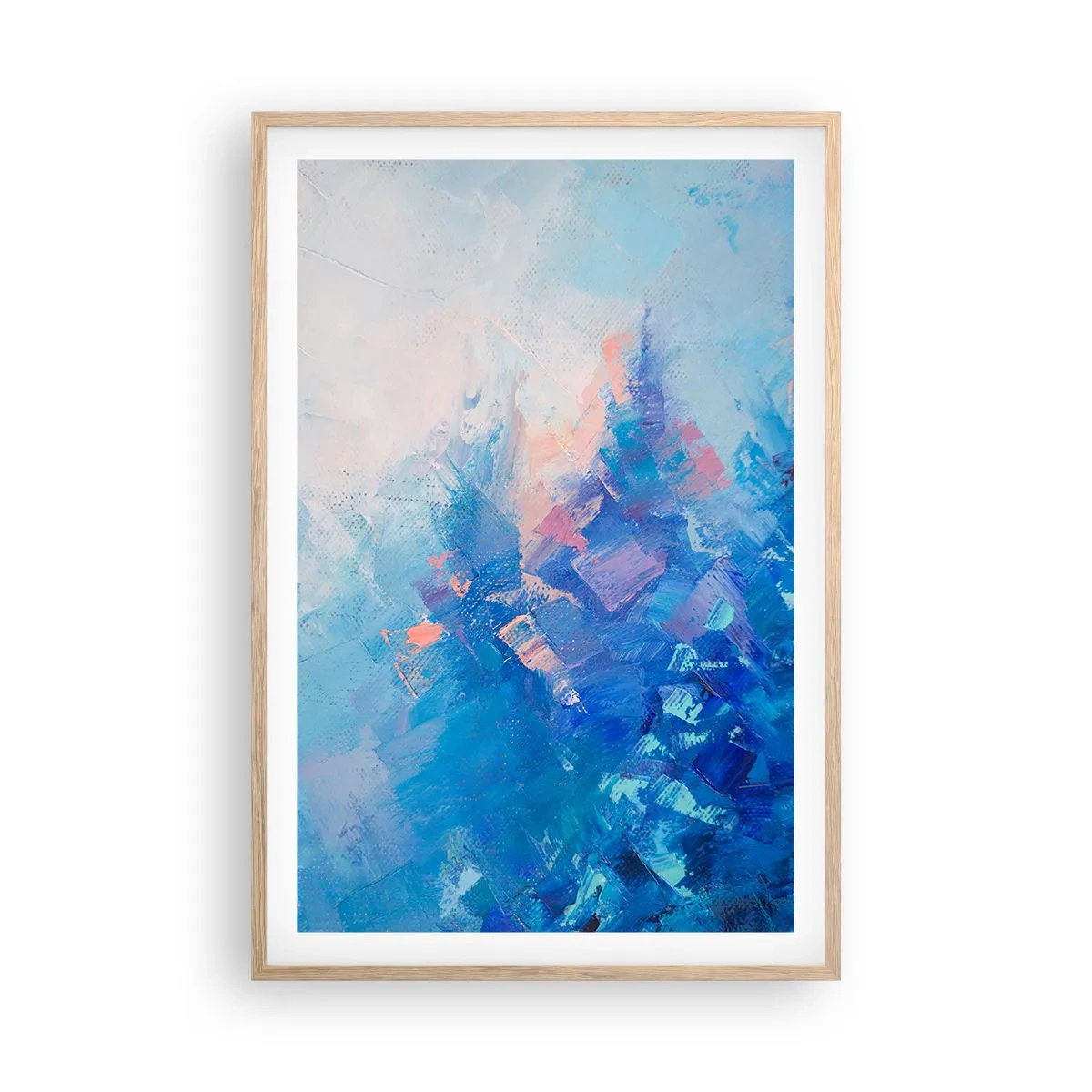 Poszter világos tölgy keretben - Téli absztrakció - 61x91 cm