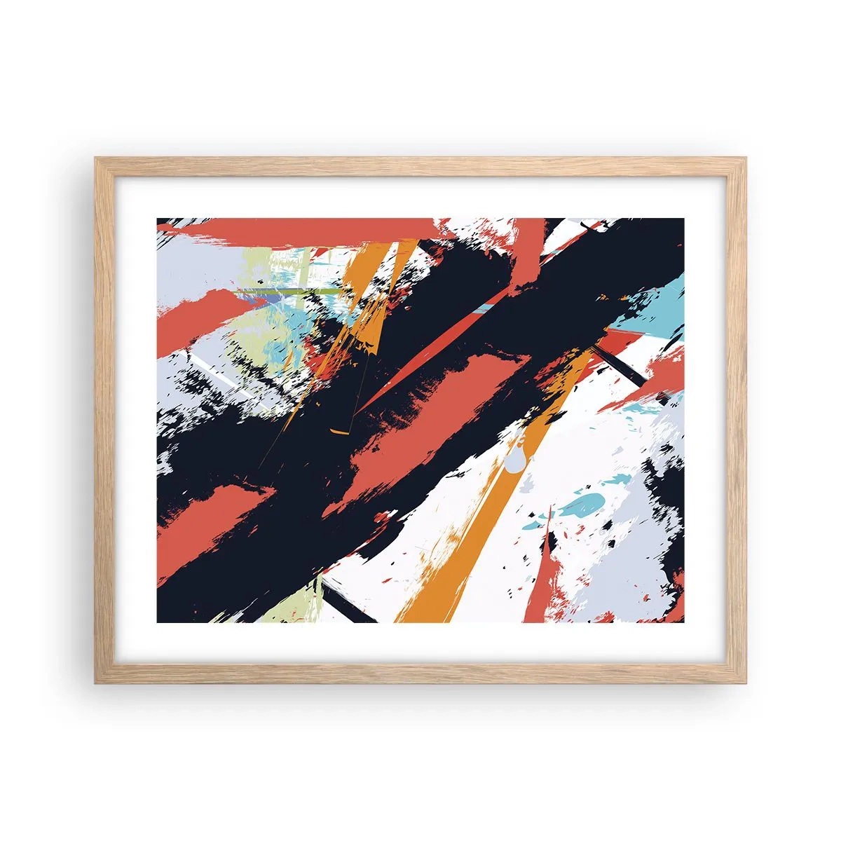Poszter világos tölgy keretben - Dinamikus kompozíció - 50x40 cm