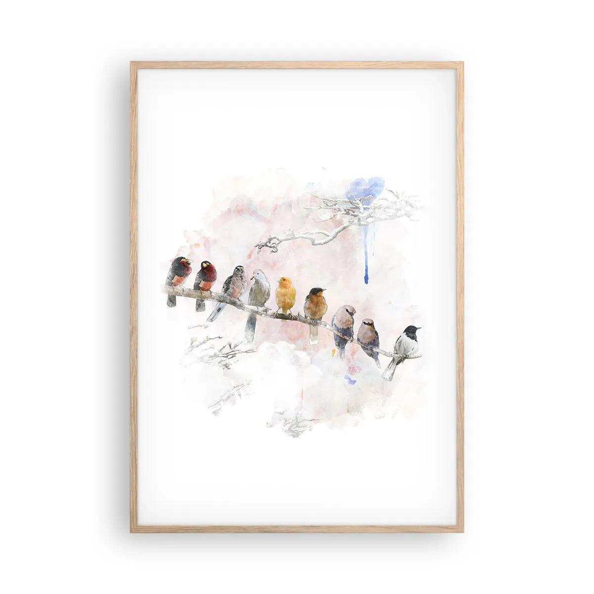 Poszter világos tölgy keretben - Szárnyas találkozó - 70x100 cm