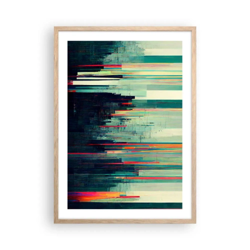 Poszter világos tölgy keretben - Futurisztikus város - 50x70 cm