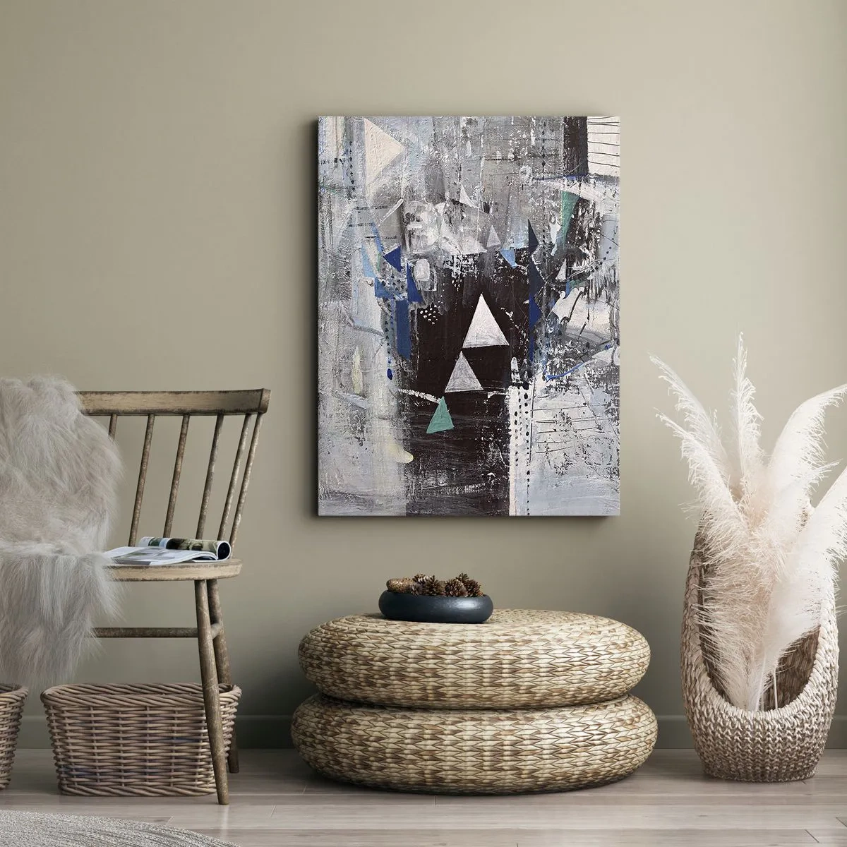 Vászonkép - A háromszögek felülíró sorrendje - 50x70 cm