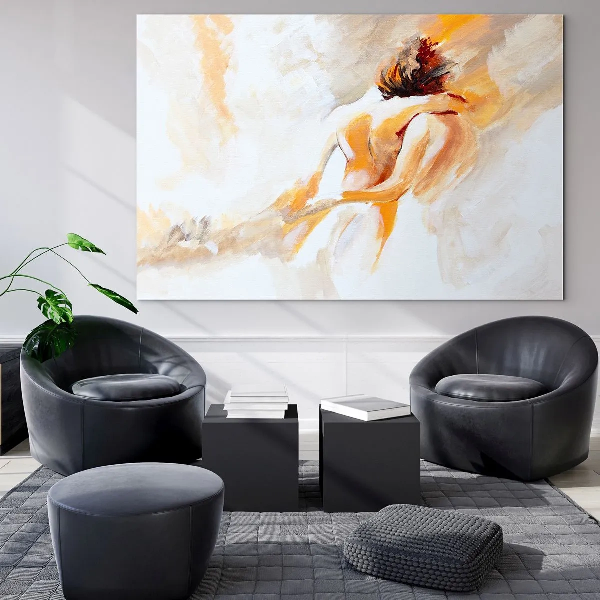 Üveg kép - Finom nude meleg pasztellszínekben - 70x50cm - A közelség egében - Modern fali dekoráció nappalihoz és hálószobához ARTTOR