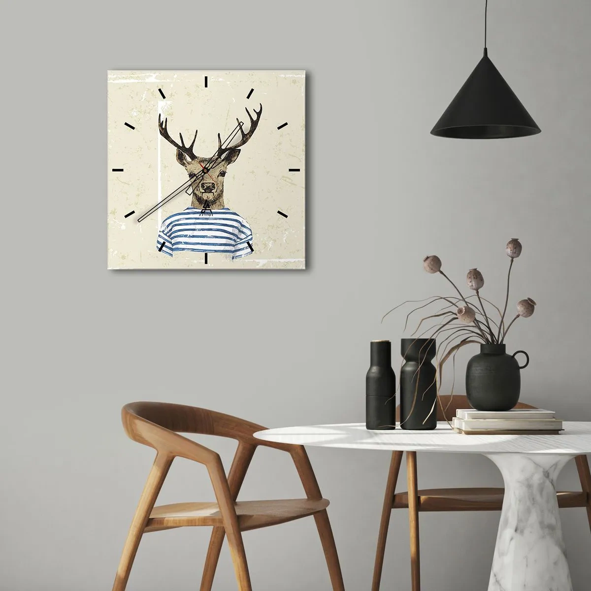 Falióra, Óra - Mert szeretem a csíkos pólókat! - 40x40 cm