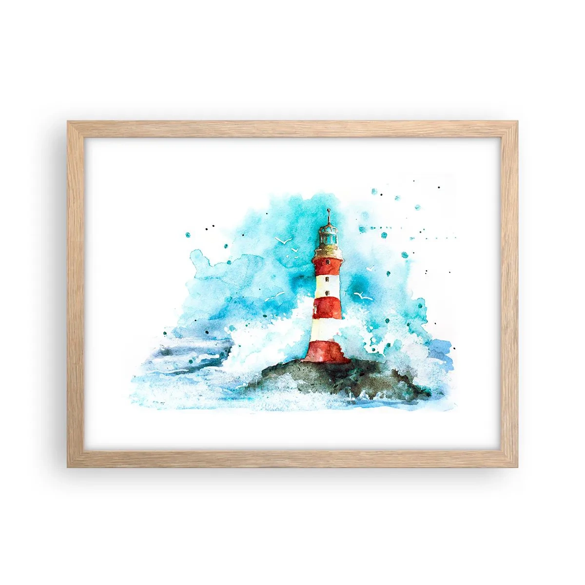 Poszter világos tölgy keretben - Az elemek egysége - 40x30 cm