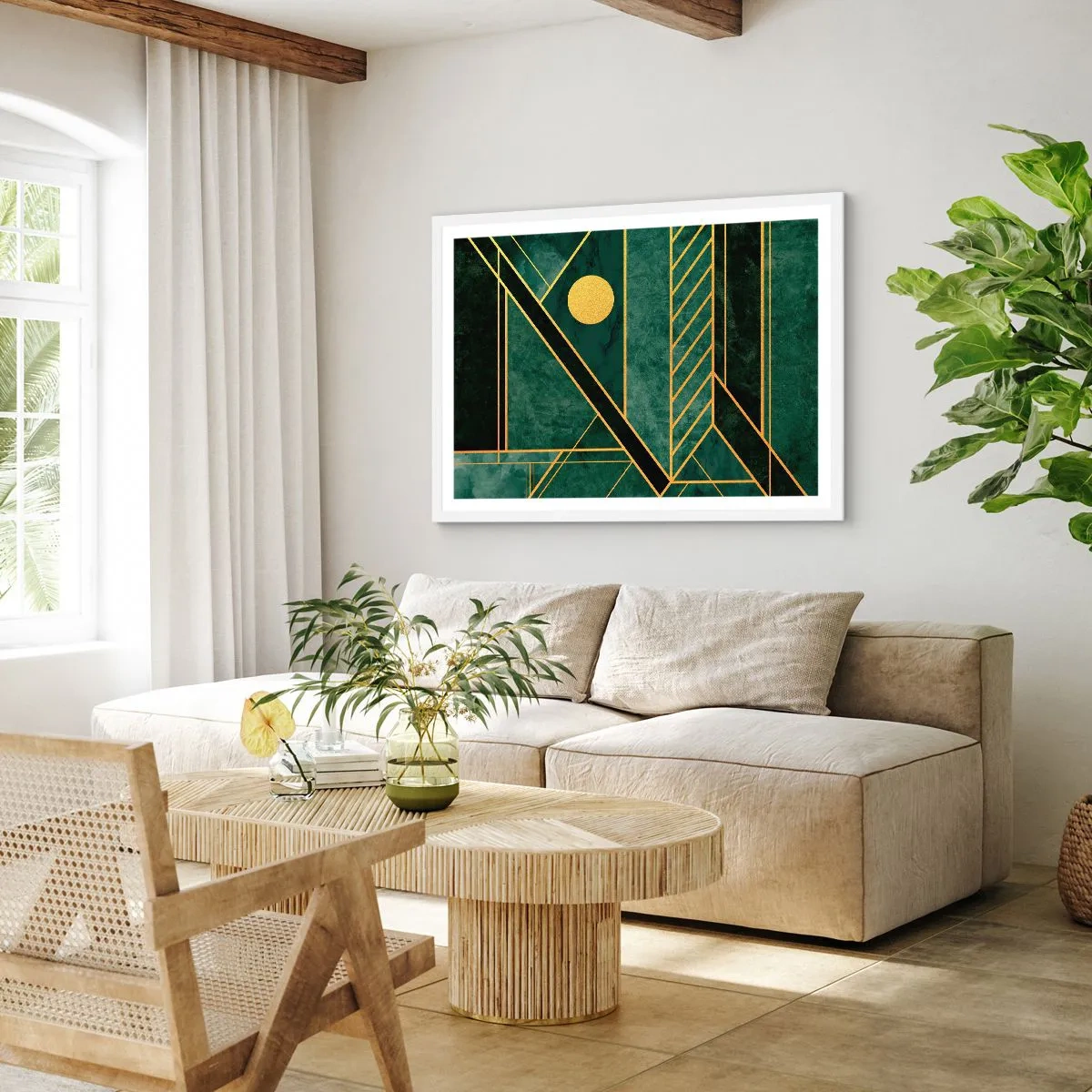 Poszter fekete keretben - Az arany és azúrkék dinamikája - 40x30 cm