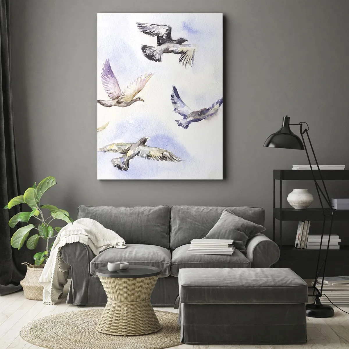 Vászonkép - Szabadság szürkében és kékben - 50x70 cm