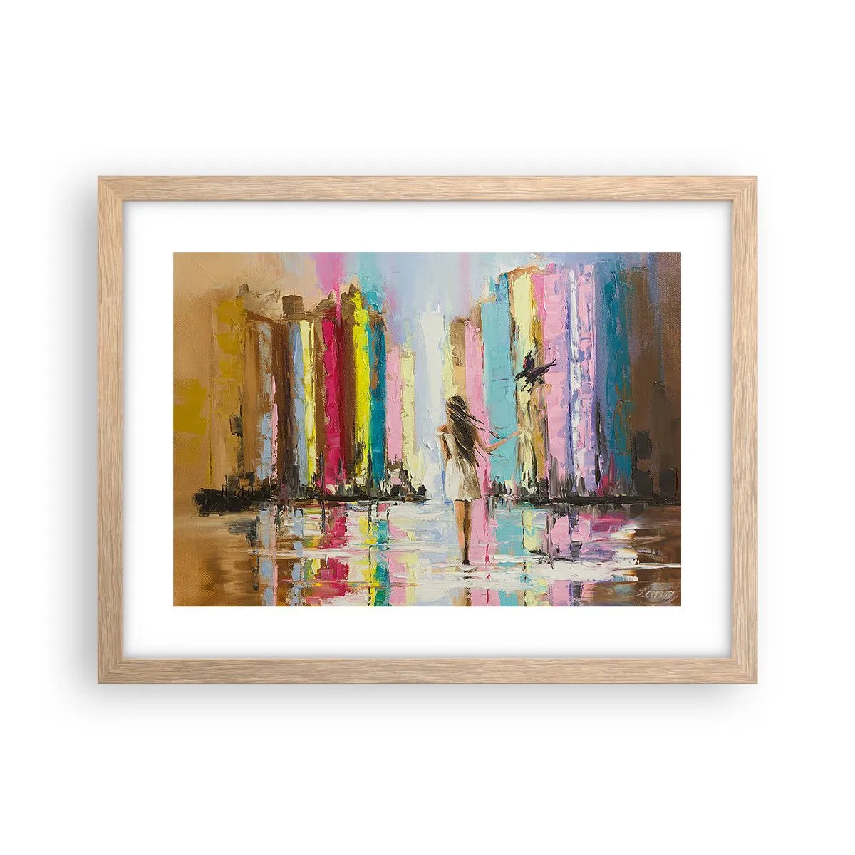 Poszter világos tölgy keretben - Kövessél - 40x30 cm