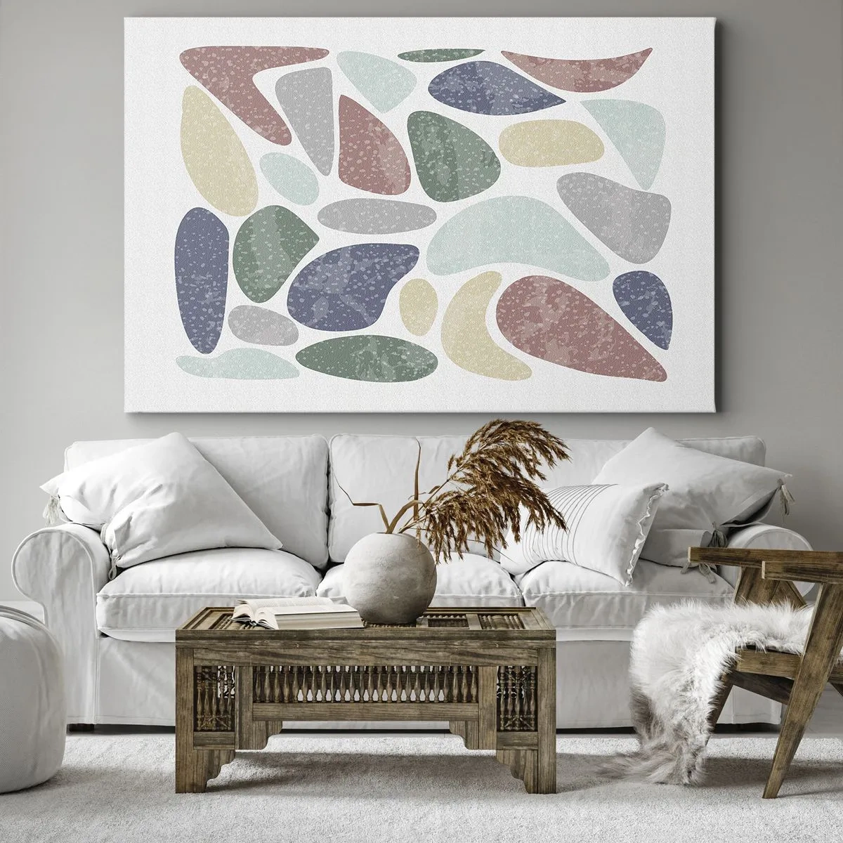 Vászonkép - Mozaik púderes színekből - 100x70 cm