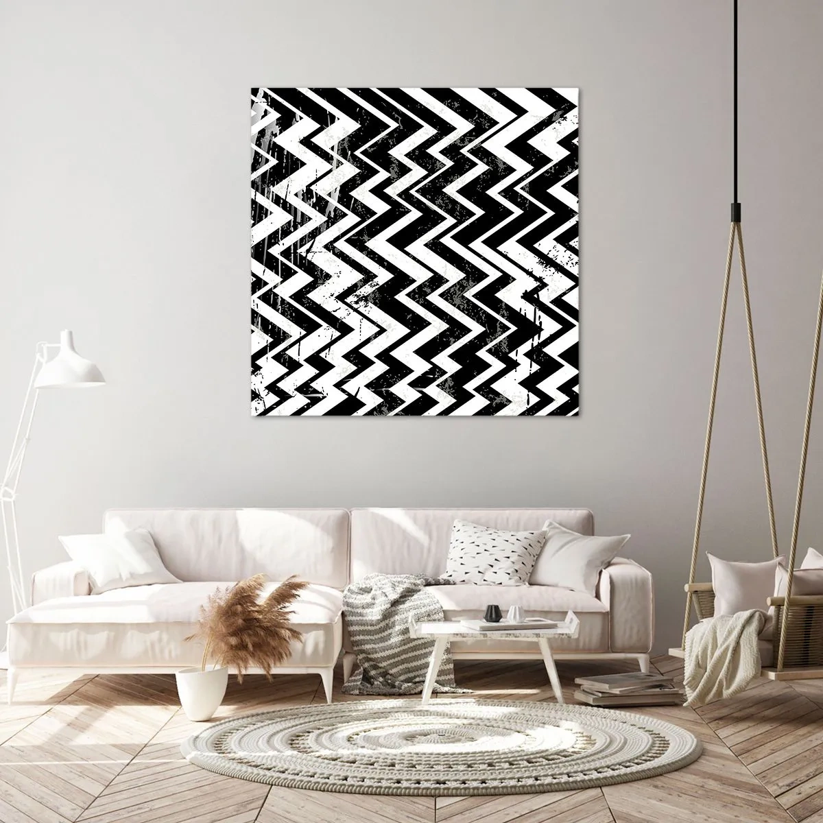Vászonkép - Zyg-fehér, zag-fekete - 50x50 cm