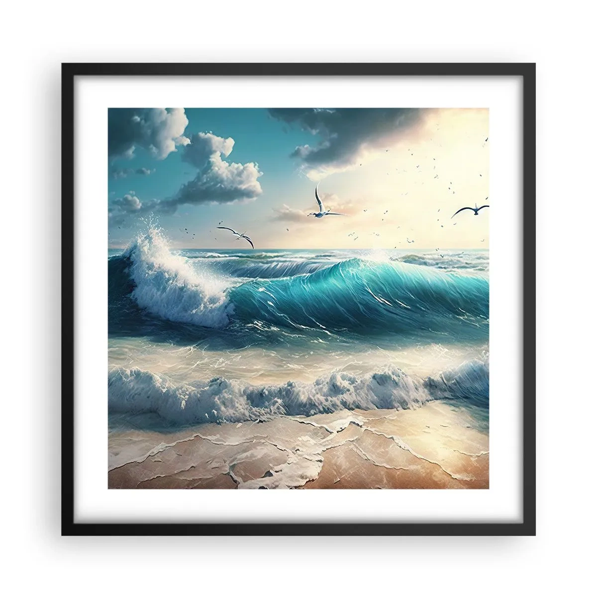 Poszter fehér keretben - Zaj csak neked - 50x50 cm