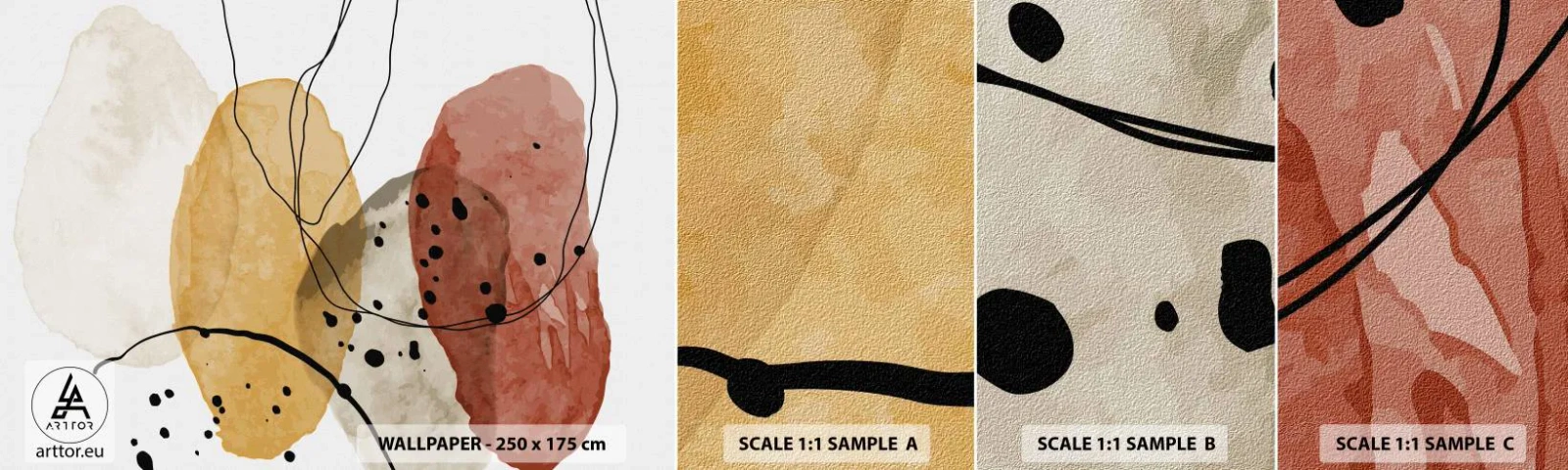 Fotótapéta Minta Öntapadós Deluxe Sticker - Mint a könnyű, friss levegő - Absztrakció, Darab, Modern művészet - 100x30 cm