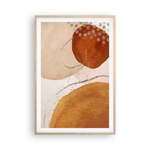 Poszter világos tölgy keretben - Gömbölyűség és mozgás - 61x91 cm