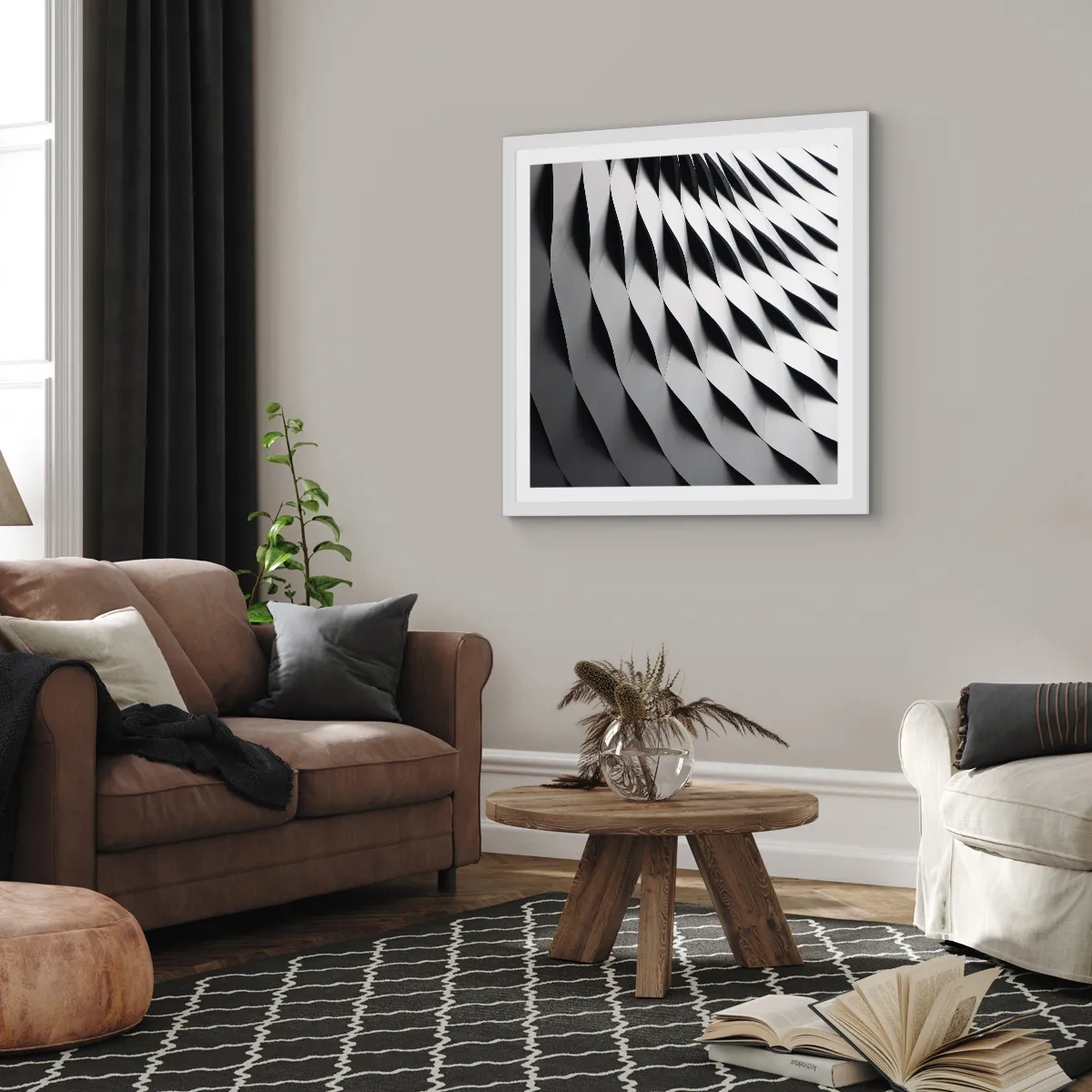 Poszter fekete keretben - A hullámok felszínén - 60x60 cm