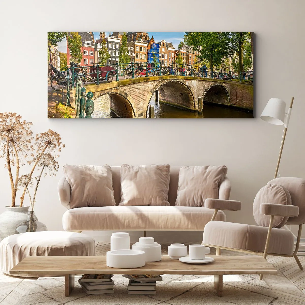 Vászonkép - Tavasz a csatornánál - 100x40 cm