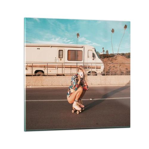 Üveg kép - Mosolyt kérek! - 50x50 cm