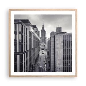 Poszter világos tölgy keretben - Varsói völgy - 60x60 cm