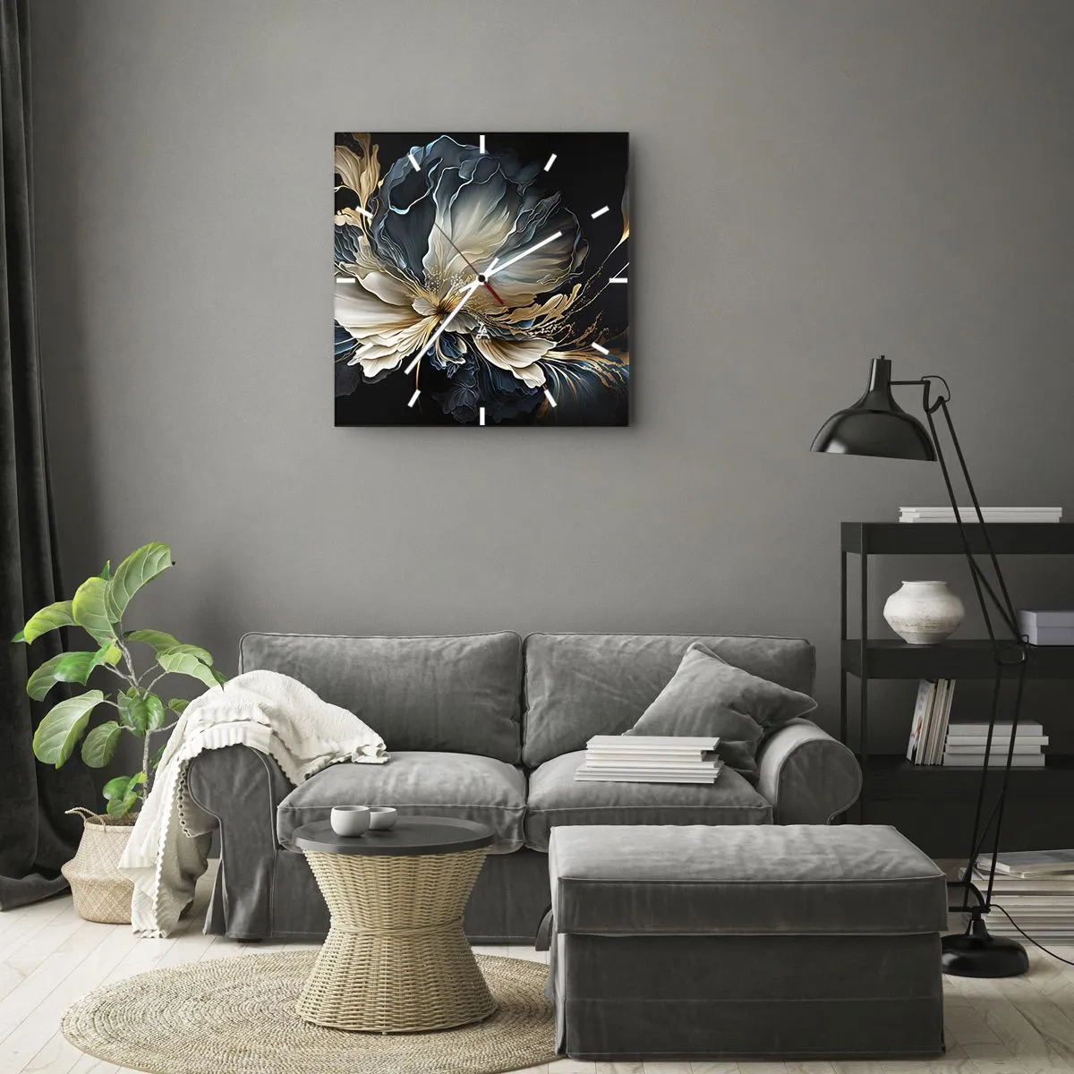 Falióra, Óra - Mesebeli páfrányvirág - 40x40 cm