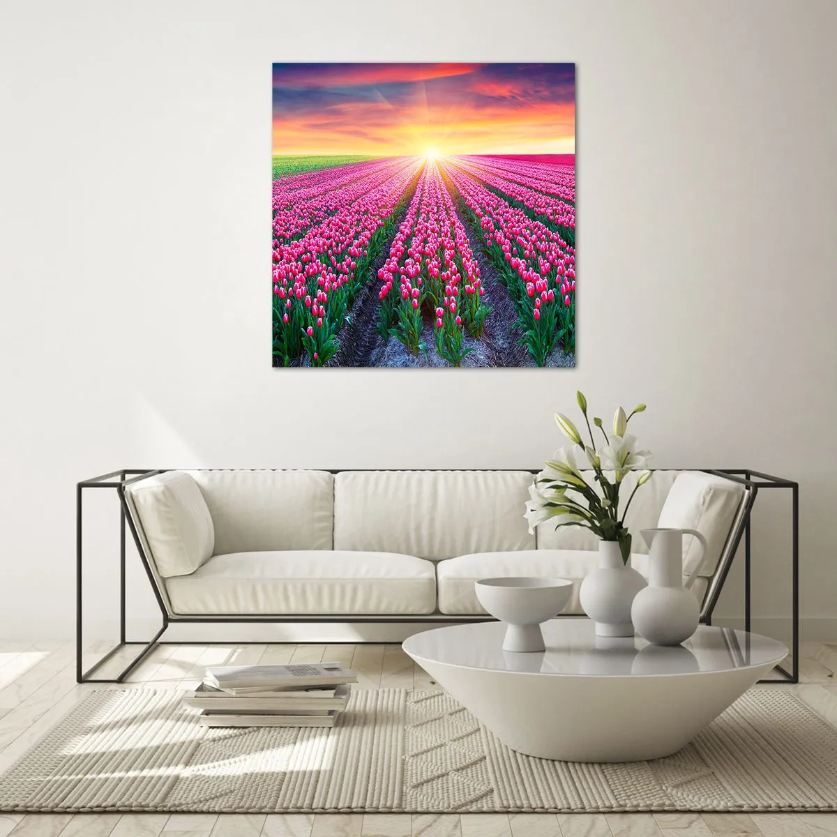 Üveg kép - Gyönyör farm - 50x50 cm