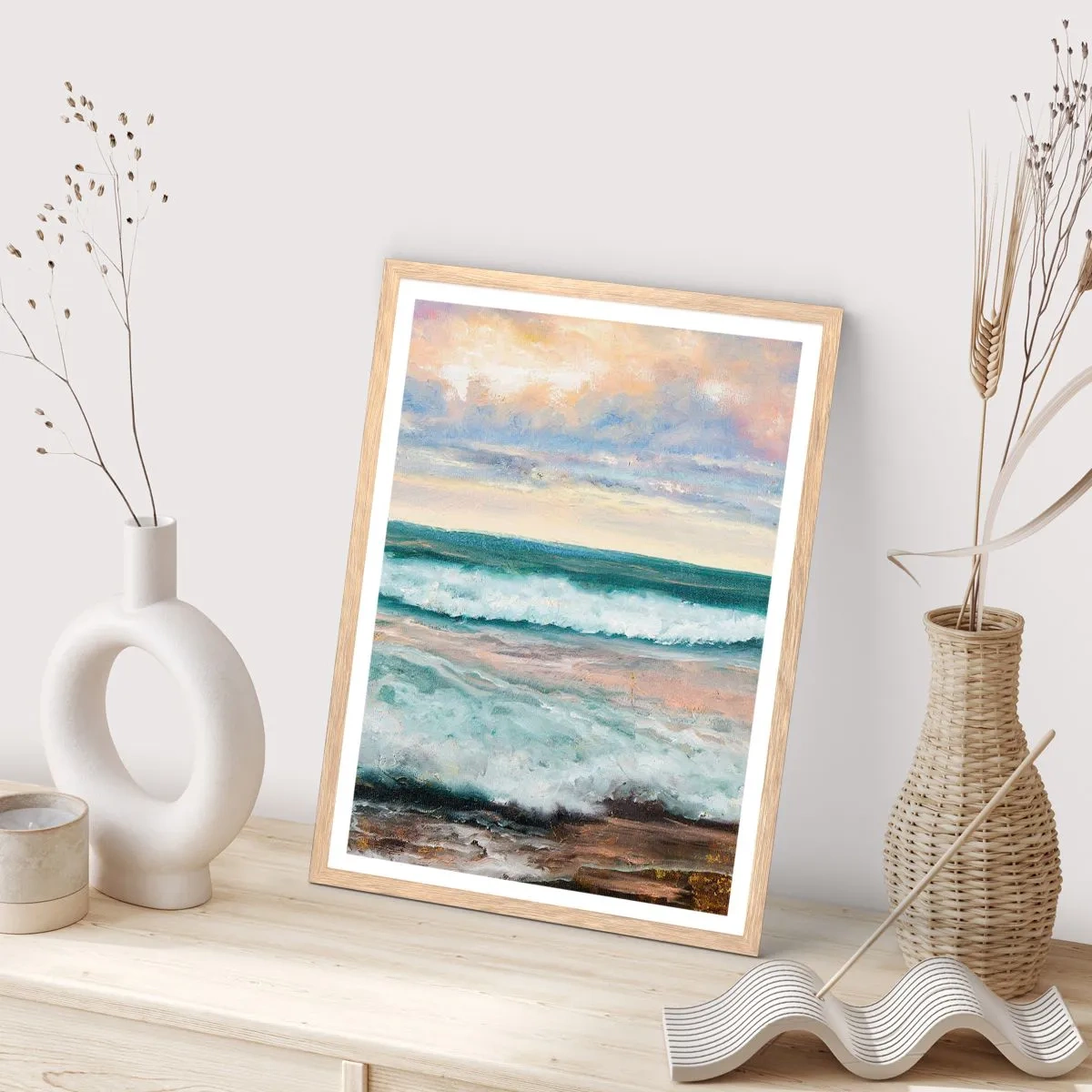 Poszter világos tölgy keretben - Itt kisimítod a lelked - 61x91 cm