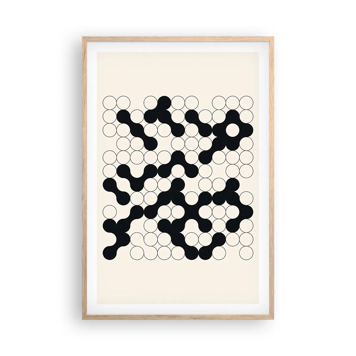 Poszter világos tölgy keretben - Kínai játék - variáció - 61x91 cm