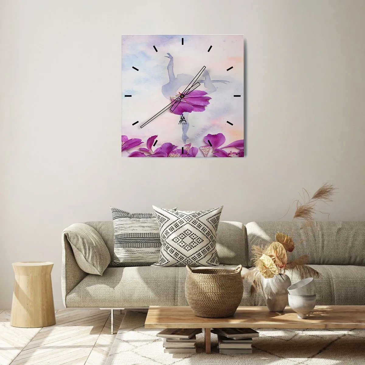 Falióra, Óra - Gyengéd, mint a virág - 40x40 cm