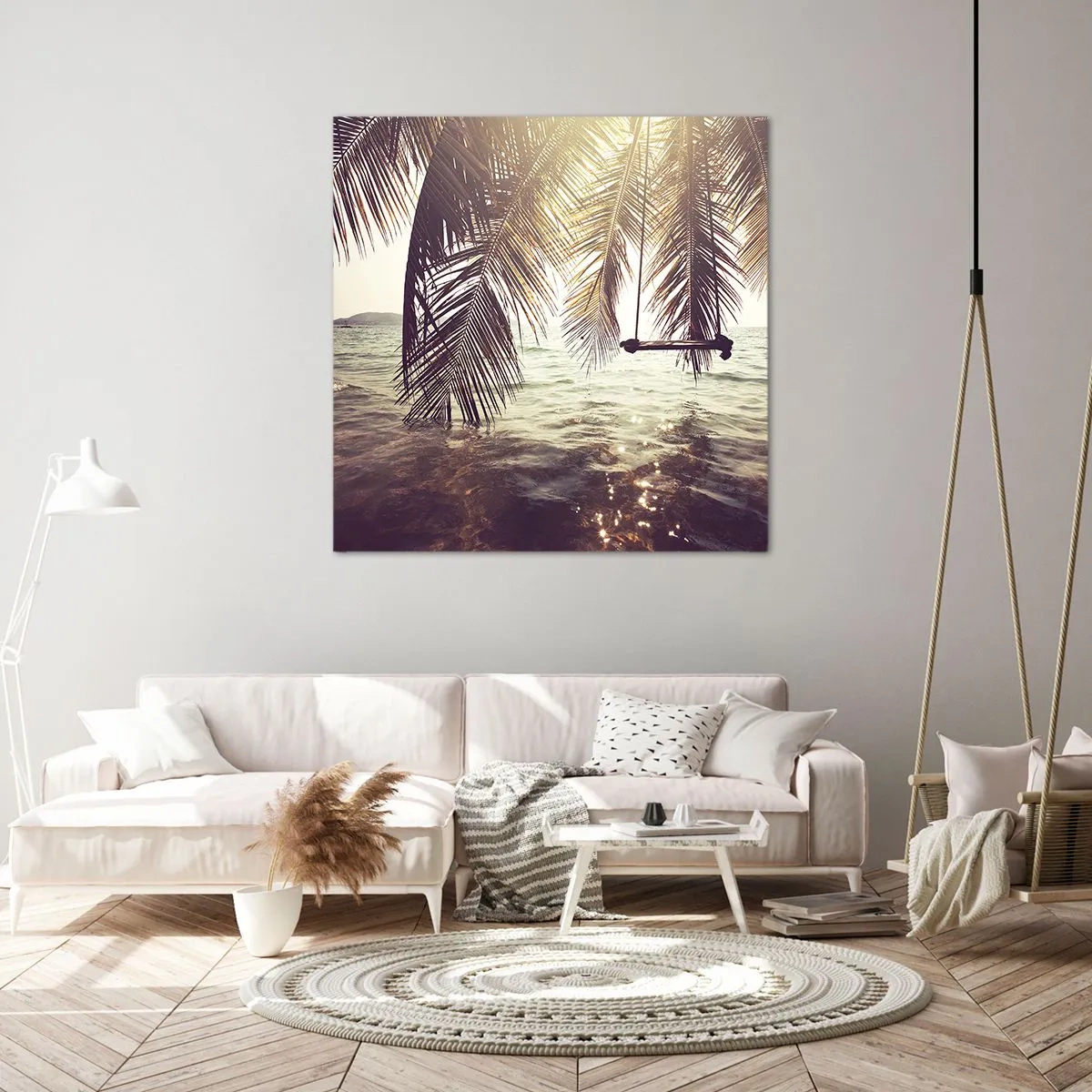 Vászonkép - Tetszés szerint hintázhat a felhők között - 70x70 cm