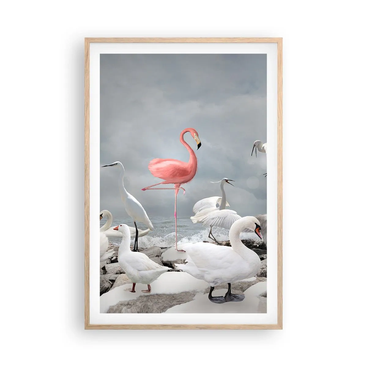 Poszter világos tölgy keretben - Hogy kerültem ide? - 61x91 cm