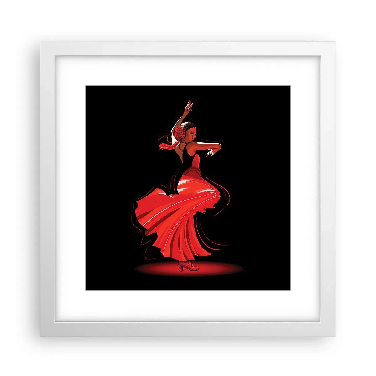 Poszter fekete keretben - A flamenco tüzes szelleme - 30x30 cm
