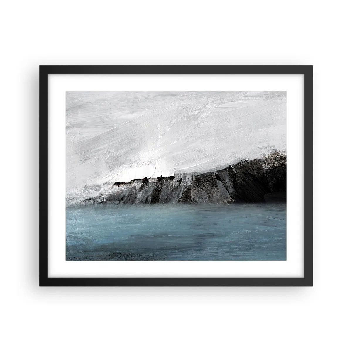 Poszter fehér keretben - Víz - föld: az elemek összecsapása - 50x40 cm