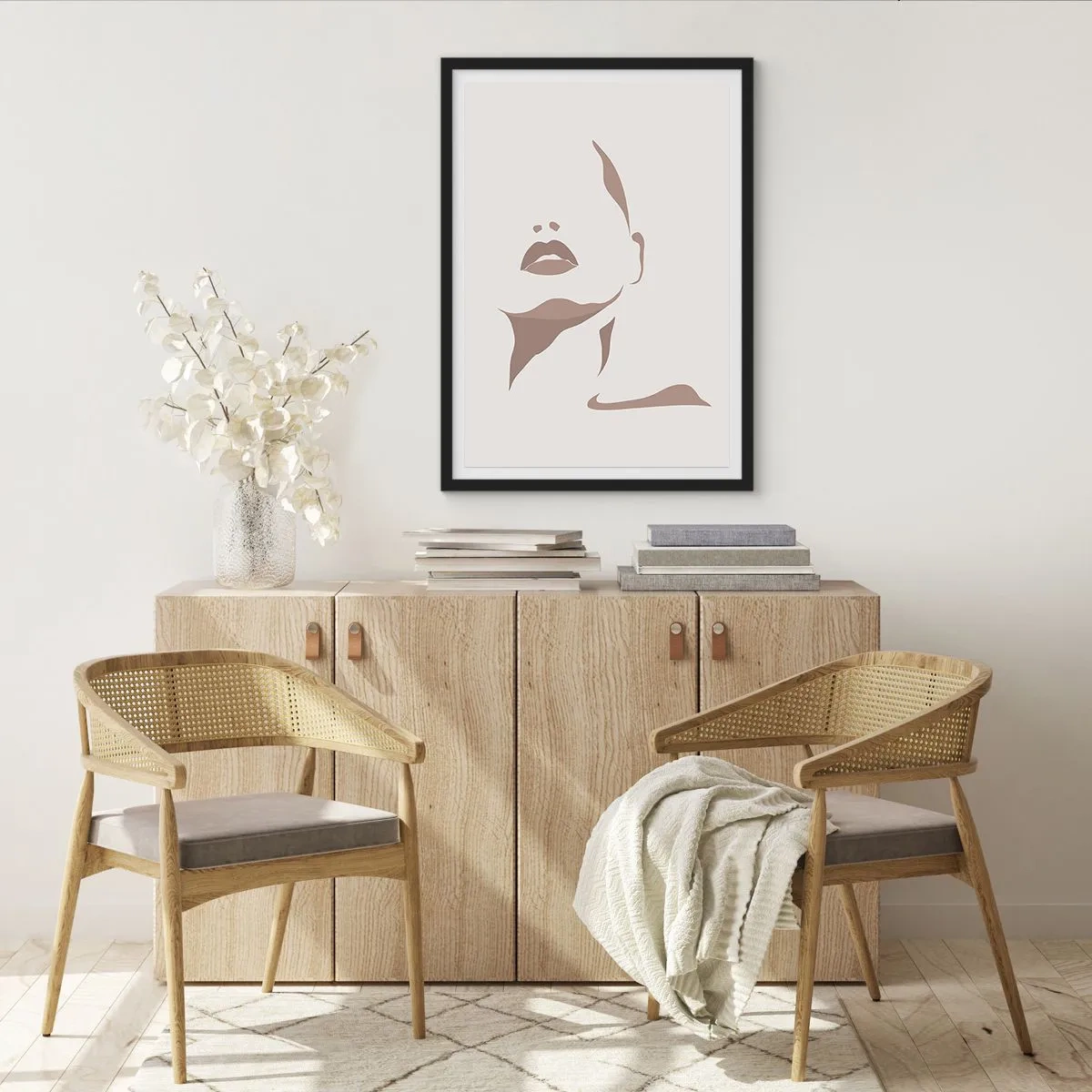 Poszter fehér keretben -  Fényből és árnyékból létrehozott - 30x40 cm