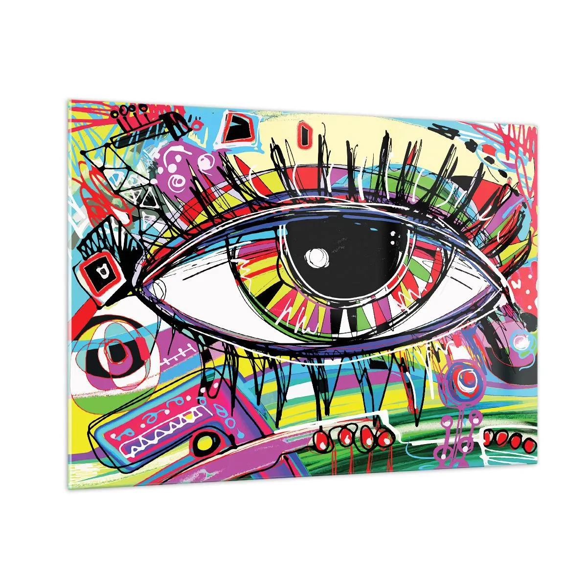 Üveg kép - Színes szem - színes lélek - 100x70 cm