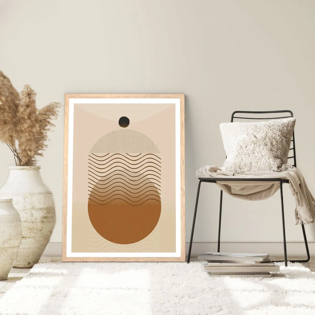 Poszter világos tölgy keretben - A geometriai formák eredetéről - 70x100 cm
