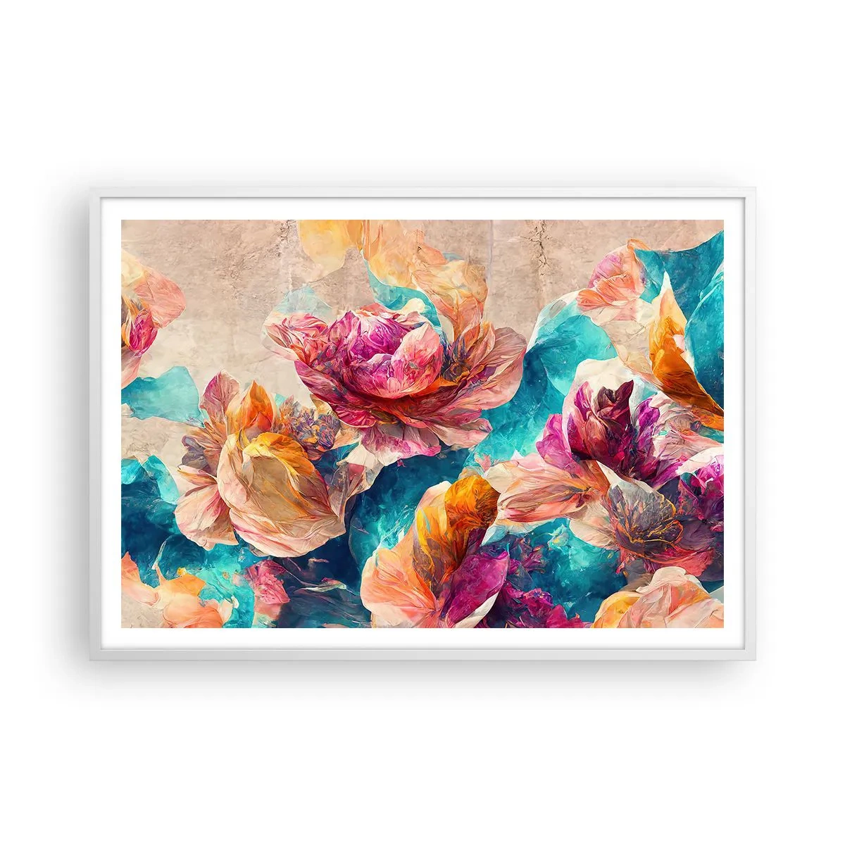 Poszter fekete keretben - Egy csokor színes pompája - 100x70 cm