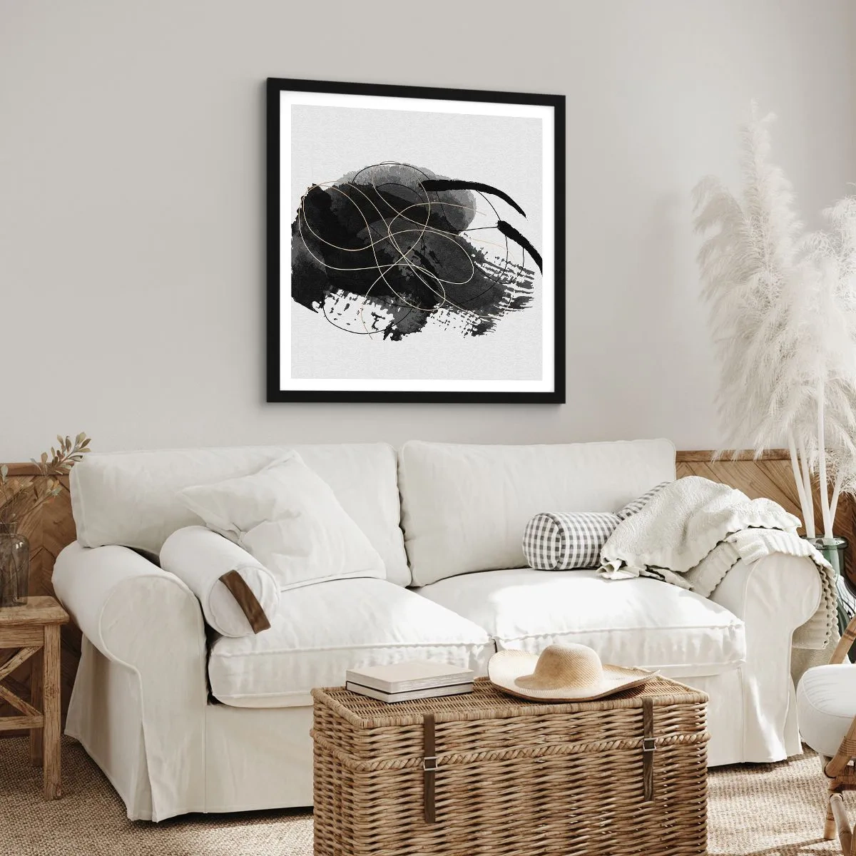 Poszter fehér keretben - Feketéből készült - 60x60 cm