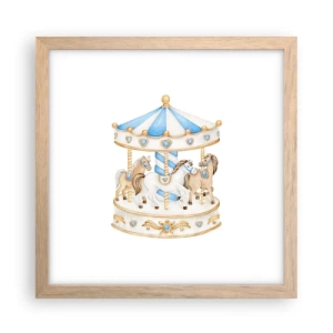 Poszter világos tölgy keretben - Édes gyermekkor - 30x30 cm